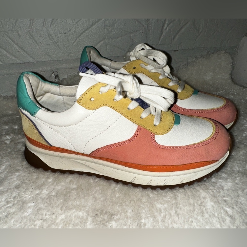 Madewell Kickoff Trainer Sneakers in Colorblock Leather Size 7 - Picture 6 of 12